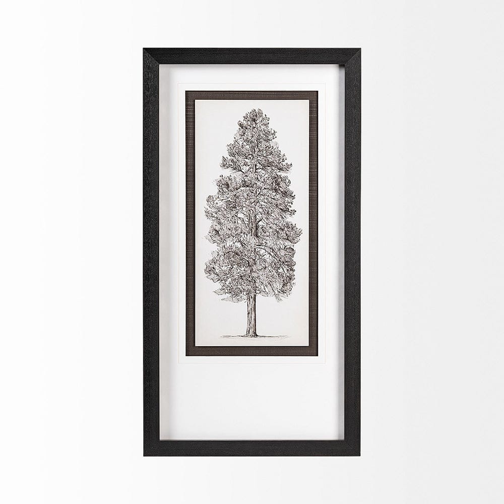 Mercana - Pacific North West Tree Sketch III Melissa Wang Hand Embellished Framed Art Print Matted under Glass - 12910 view 3