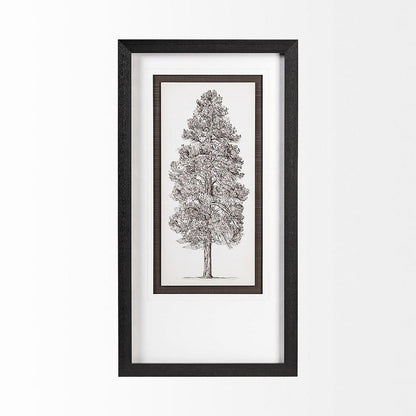Mercana - Pacific North West Tree Sketch III Melissa Wang Hand Embellished Framed Art Print Matted under Glass - 12910 view 3