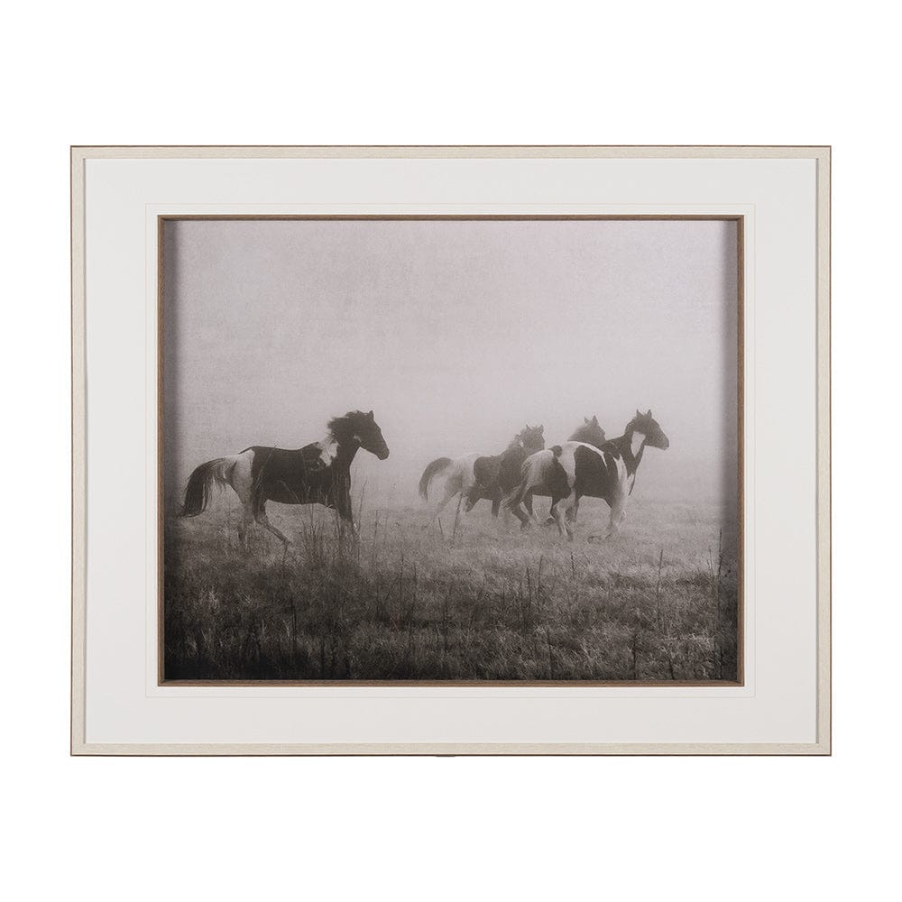 Mercana - Painted Horses on the Run by Debra Van Swearingen a Hand Embellished Framed Art Print Matted under G - 15460 view 1