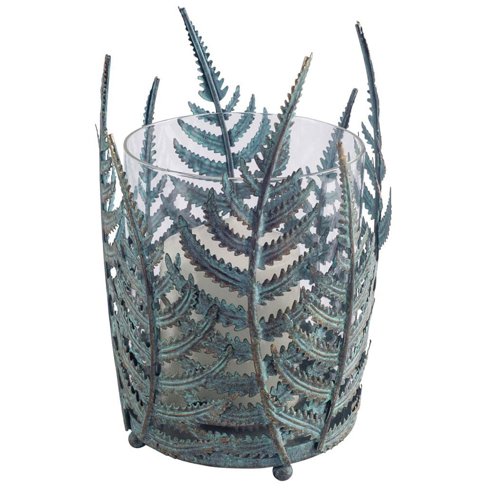 Mercana - Palen I Small Green/Gold Metal Fern Leaf Table Candle Holder - 53335_CLOSEOUT view 1