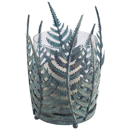 Mercana - Palen I Small Green/Gold Metal Fern Leaf Table Candle Holder - 53335_CLOSEOUT view 1