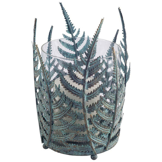 Mercana - Palen I Small Green/Gold Metal Fern Leaf Table Candle Holder - 53335_CLOSEOUT view 1
