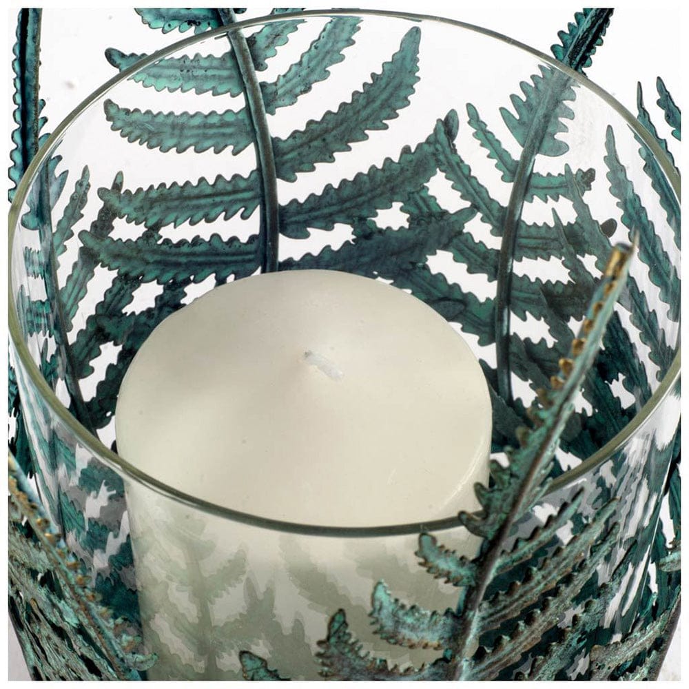 Mercana - Palen I Small Green/Gold Metal Fern Leaf Table Candle Holder - 53335_CLOSEOUT view 2