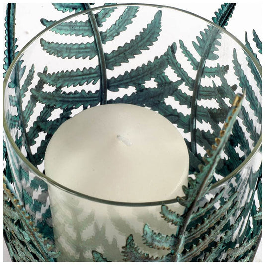 Mercana - Palen I Small Green/Gold Metal Fern Leaf Table Candle Holder - 53335_CLOSEOUT view 2