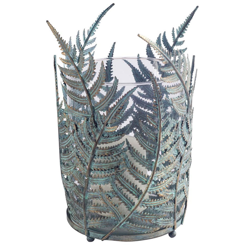 Mercana - Palen II Large Green/Gold Metal Fern Leaf Table Candle Holder - 53336_CLOSEOUT view 1