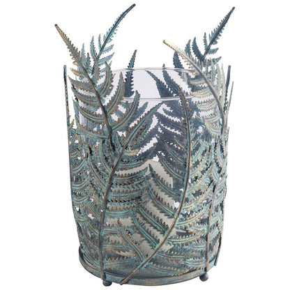 Mercana - Palen II Large Green/Gold Metal Fern Leaf Table Candle Holder - 53336_CLOSEOUT view 1