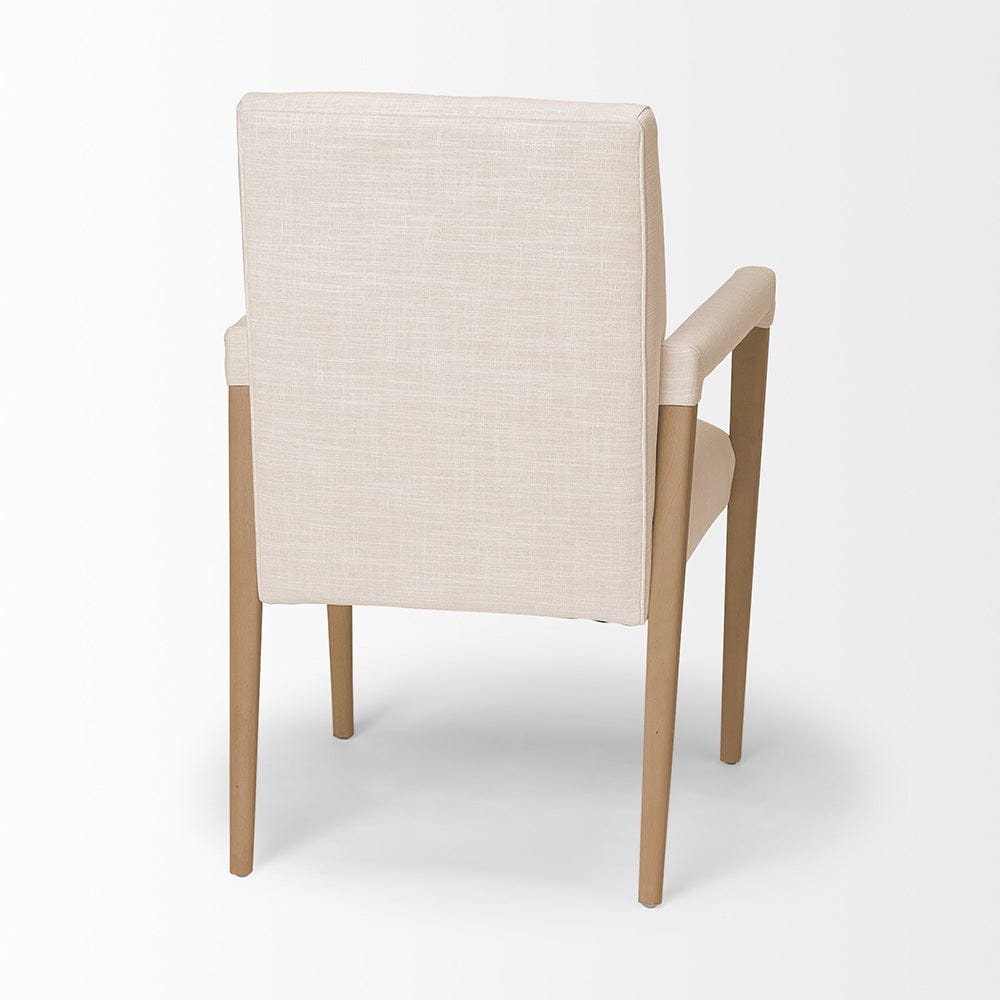 Mercana - Palisades Cream Fabric Wrap Brown Wood Frame Dining Chair - 68194 view 2