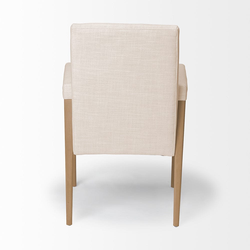 Mercana - Palisades Cream Fabric Wrap Brown Wood Frame Dining Chair - 68194 view 3