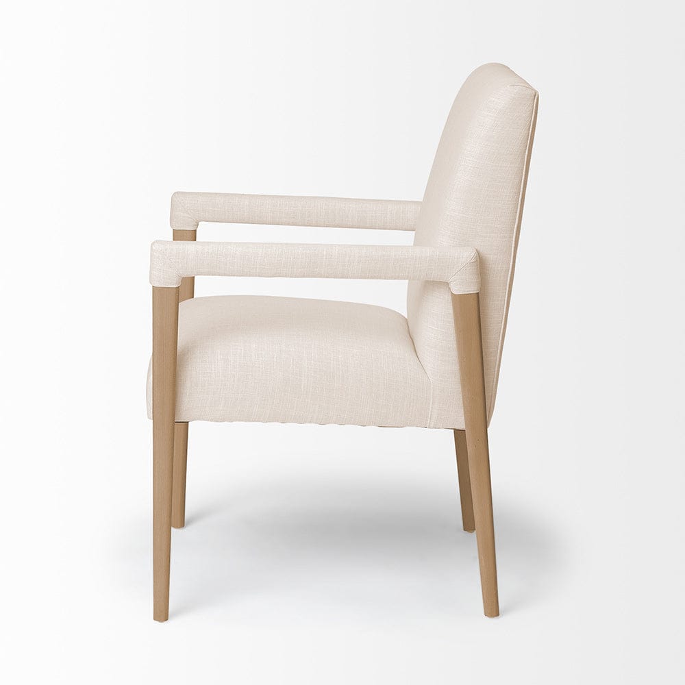 Mercana - Palisades Cream Fabric Wrap Brown Wood Frame Dining Chair - 68194 view 4