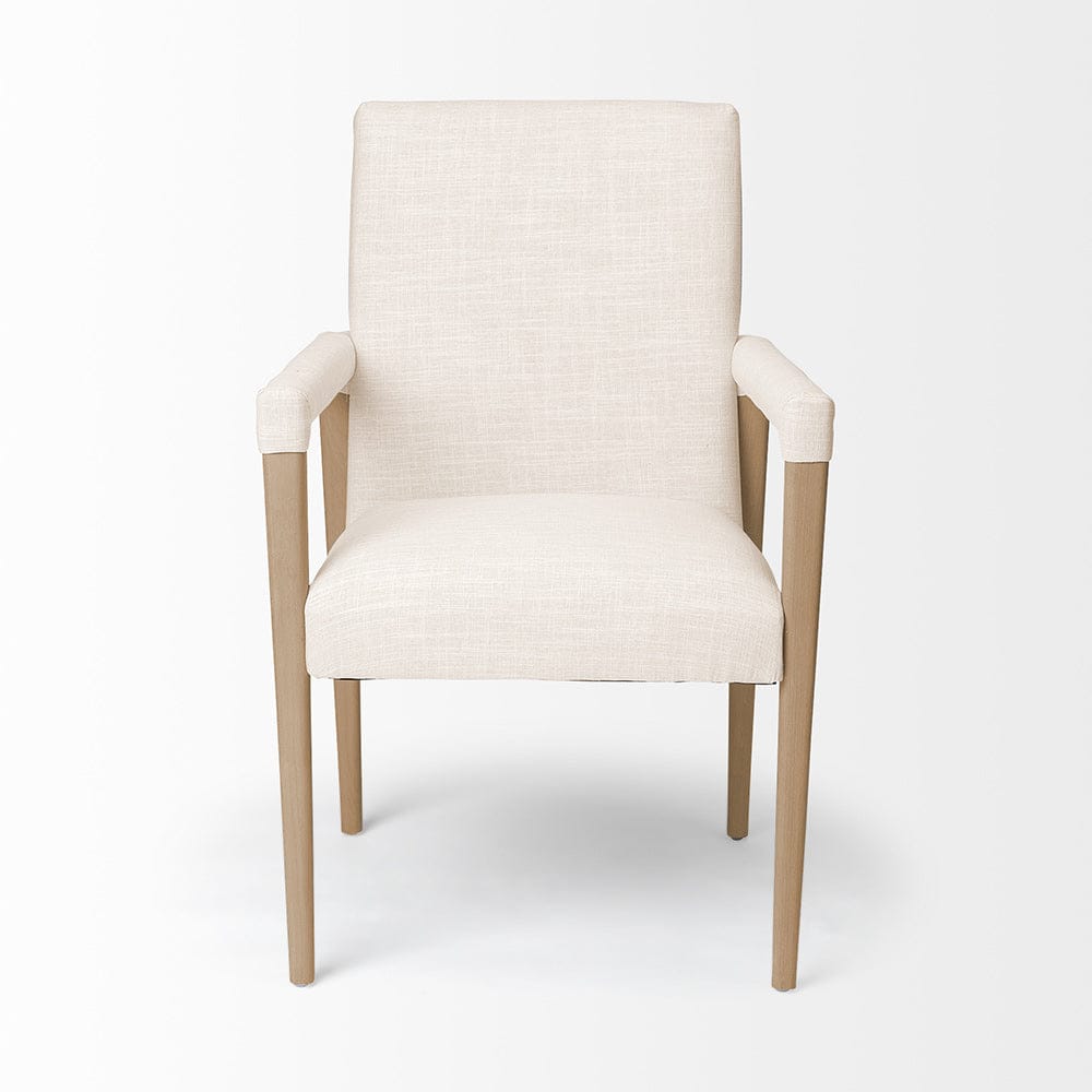 Mercana - Palisades Cream Fabric Wrap Brown Wood Frame Dining Chair - 68194 view 5