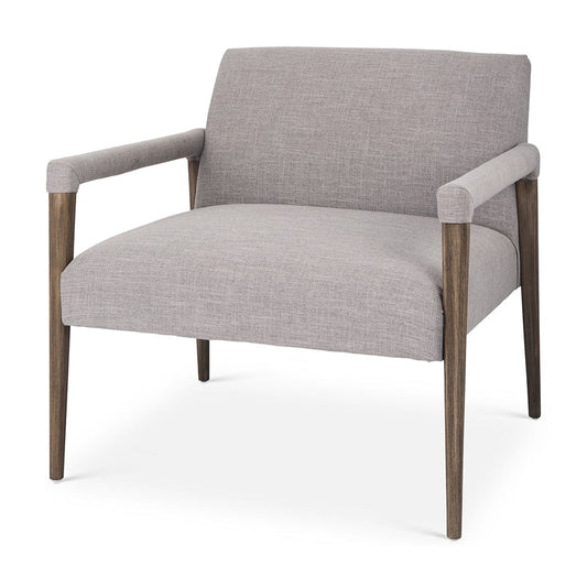 Mercana - Palisades Gray Fabric w/ Brown Wood Frame Accent Chair - 69822 view 1