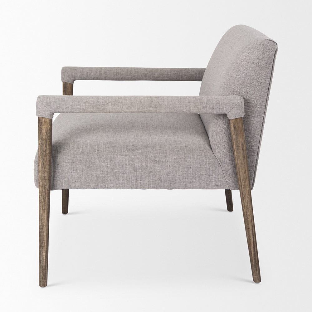 Mercana - Palisades Gray Fabric w/ Brown Wood Frame Accent Chair - 69822 view 3