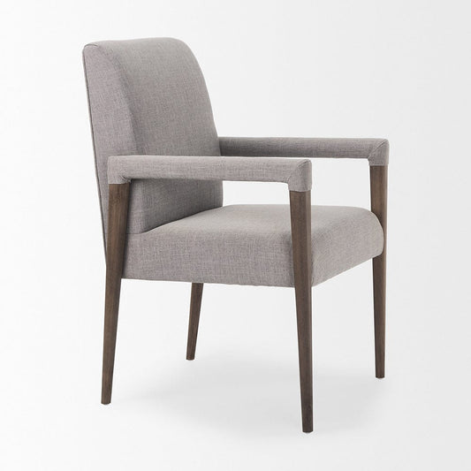 Mercana - Palisades Grey Fabric Wrap Brown Wooden Frame Dining Chair - 68195_CLOSEOUT view 2