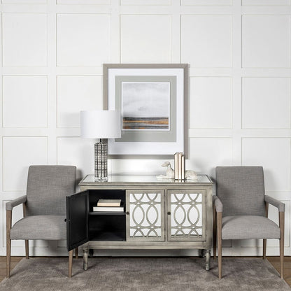 Mercana - Palisades Grey Fabric Wrap Brown Wooden Frame Dining Chair - 68195_CLOSEOUT view 7