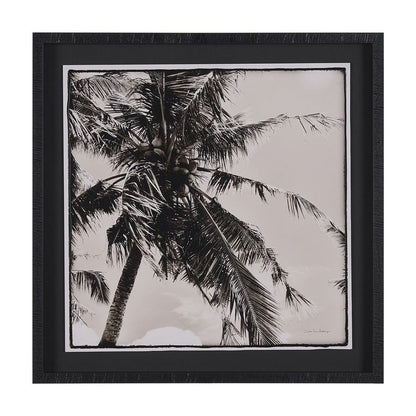 Mercana - Palm Tree Sepia II by Debra Van Swearingen a Hand Embellished Framed Art Print Matted under Glass - 15535 view 1