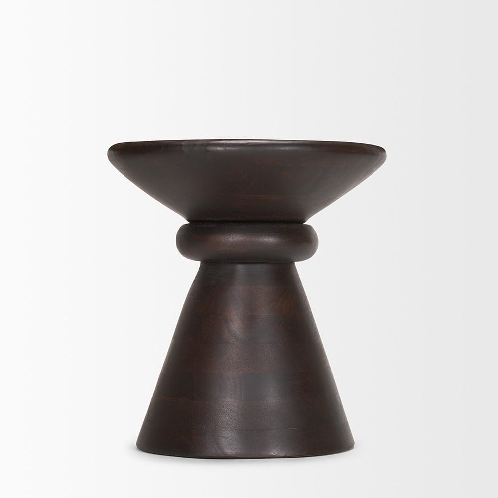 Mercana - Palmera Dark Brown Wood Pedestal Accent Table - 70511 view 3