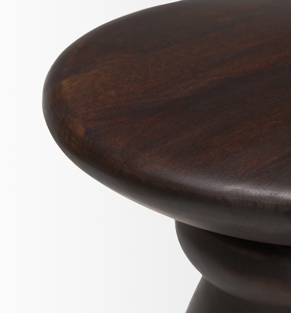 Mercana - Palmera Dark Brown Wood Pedestal Accent Table - 70511 view 5