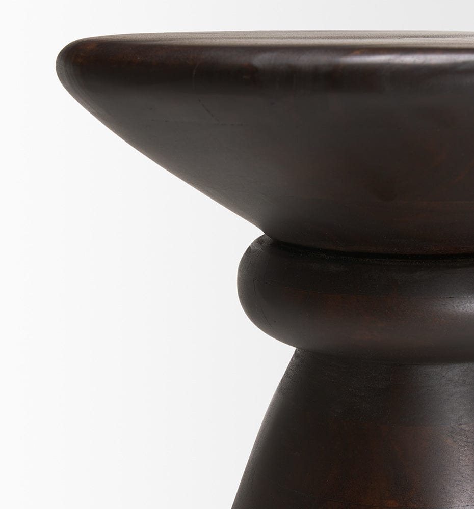 Mercana - Palmera Dark Brown Wood Pedestal Accent Table - 70511 view 6