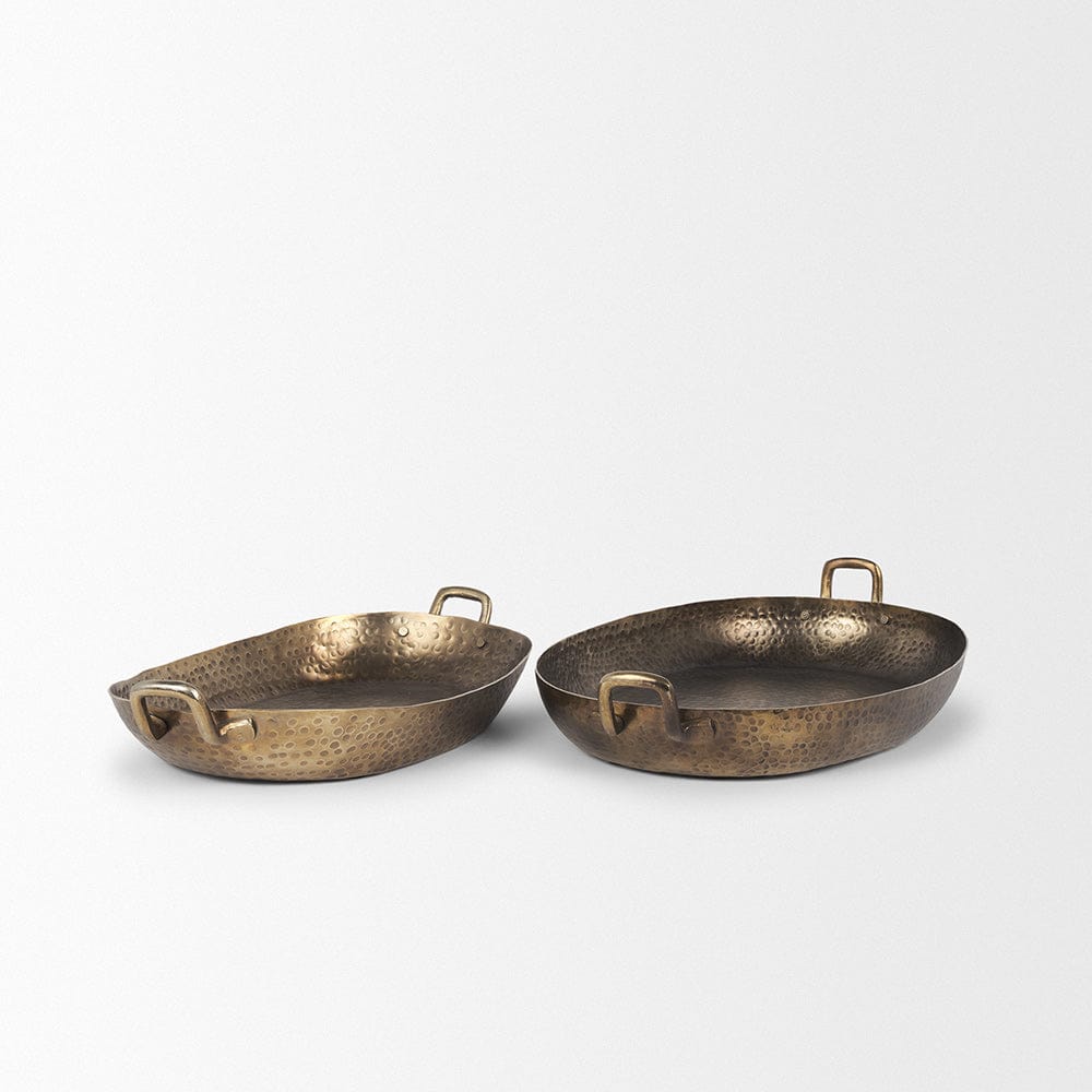 Mercana - Pama Hammered Gold Metal Decorative Trays (Set of 2) - 70668 view 4