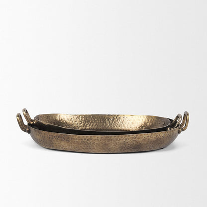 Mercana - Pama Hammered Gold Metal Decorative Trays (Set of 2) - 70668 view 5