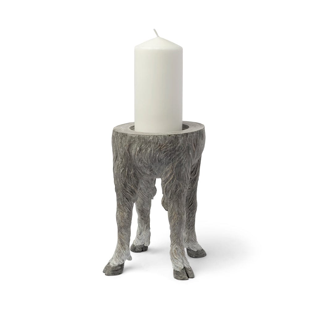 Mercana - Pan Large Gray Ceramic Hoofed Table Candle Holder - 68065_CLOSEOUT view 1
