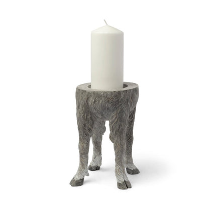 Mercana - Pan Large Gray Ceramic Hoofed Table Candle Holder - 68065_CLOSEOUT view 1