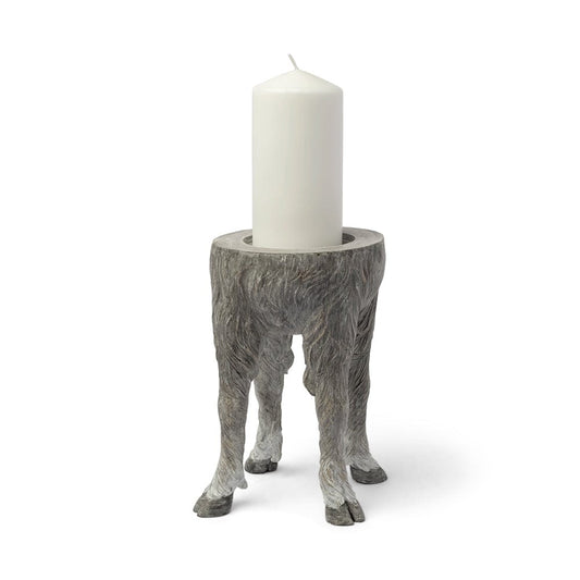 Mercana - Pan Large Gray Ceramic Hoofed Table Candle Holder - 68065_CLOSEOUT view 1