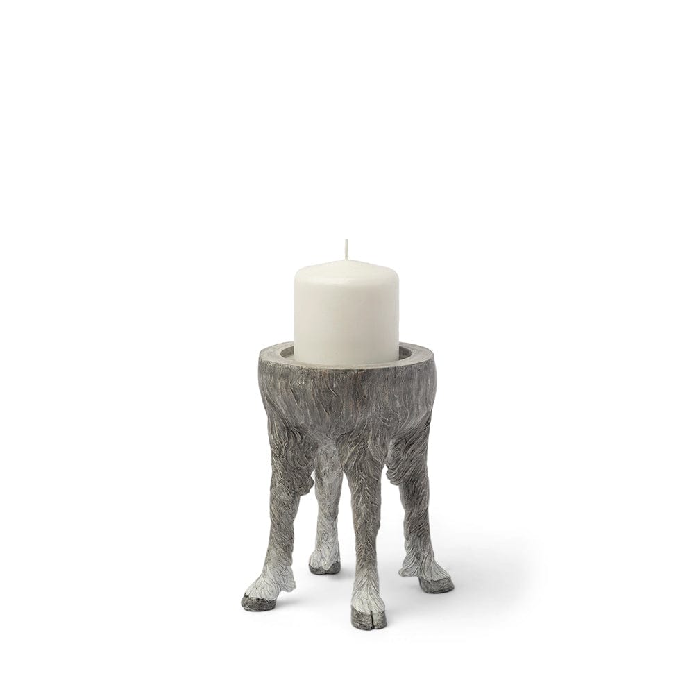 Mercana - Pan Small Gray Ceramic Hoofed Table Candle Holder - 68064_CLOSEOUT view 1