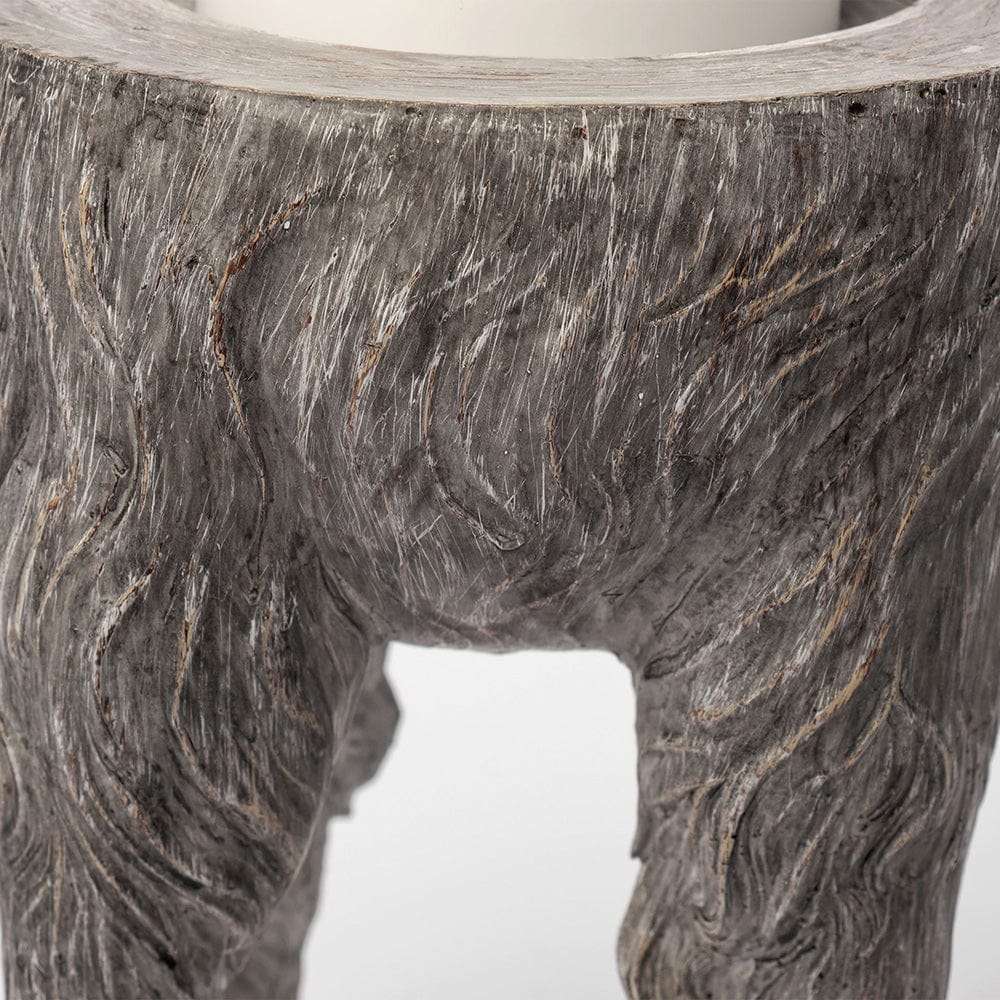 Mercana - Pan Small Gray Ceramic Hoofed Table Candle Holder - 68064_CLOSEOUT view 3