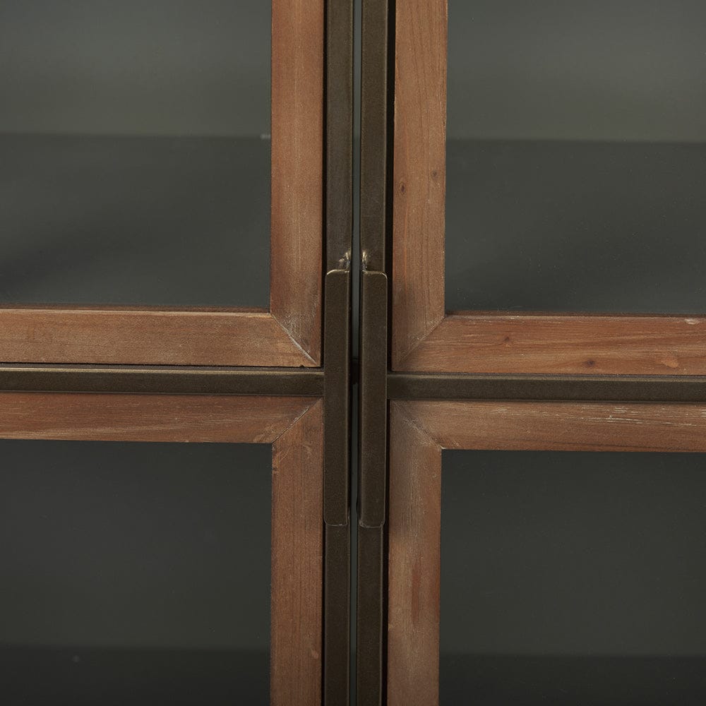 Mercana - Pandora Dark Brass Metal W/Red Wood 2 Door Accent Cabinet - 69916_CLOSEOUT view 8