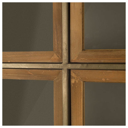 Mercana - Pandora I 74" H Brown Wood and Metal Glass Door Display Cabinet - 50525 view 3