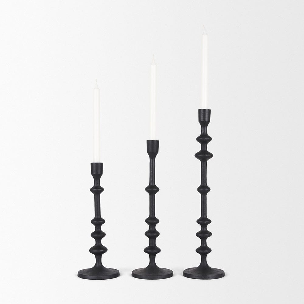 Mercana - Paolo Matte Black Metal Candle Holder (Set of 3) - 70673 view 2