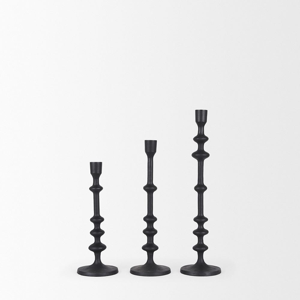 Mercana - Paolo Matte Black Metal Candle Holder (Set of 3) - 70673 view 3