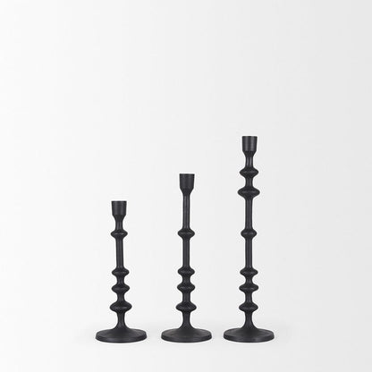 Mercana - Paolo Matte Black Metal Candle Holder (Set of 3) - 70673 view 3