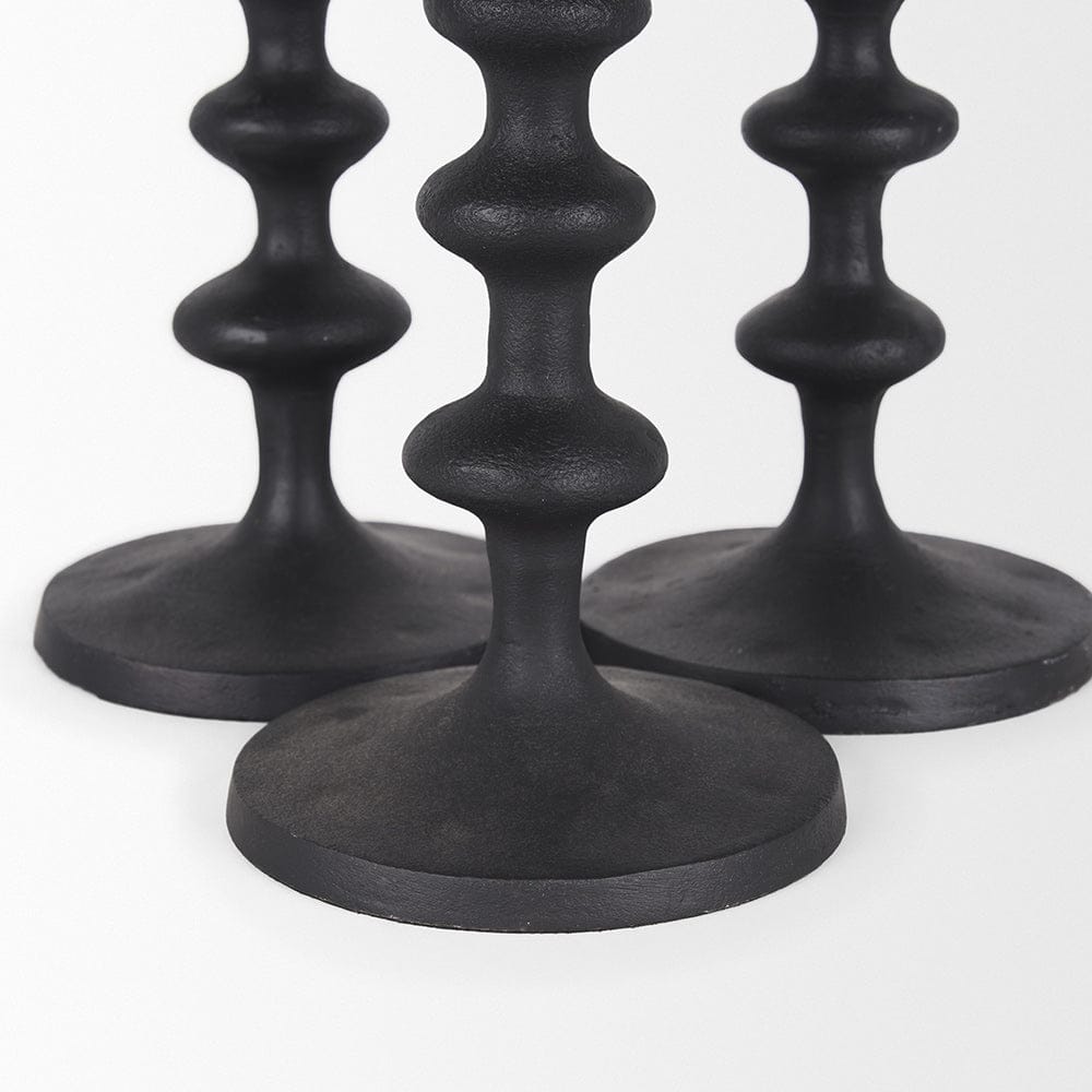 Mercana - Paolo Matte Black Metal Candle Holder (Set of 3) - 70673 view 6