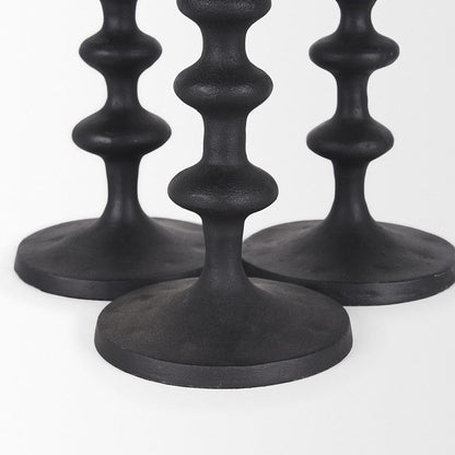 Mercana - Paolo Matte Black Metal Candle Holder (Set of 3) - 70673 view 6