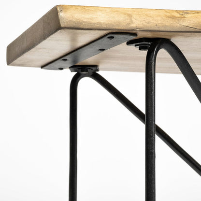 Mercana - Papillion I 66L x 16W Blonde Wood and Iron Console Table - 68753-AB_CLOSEOUT view 7