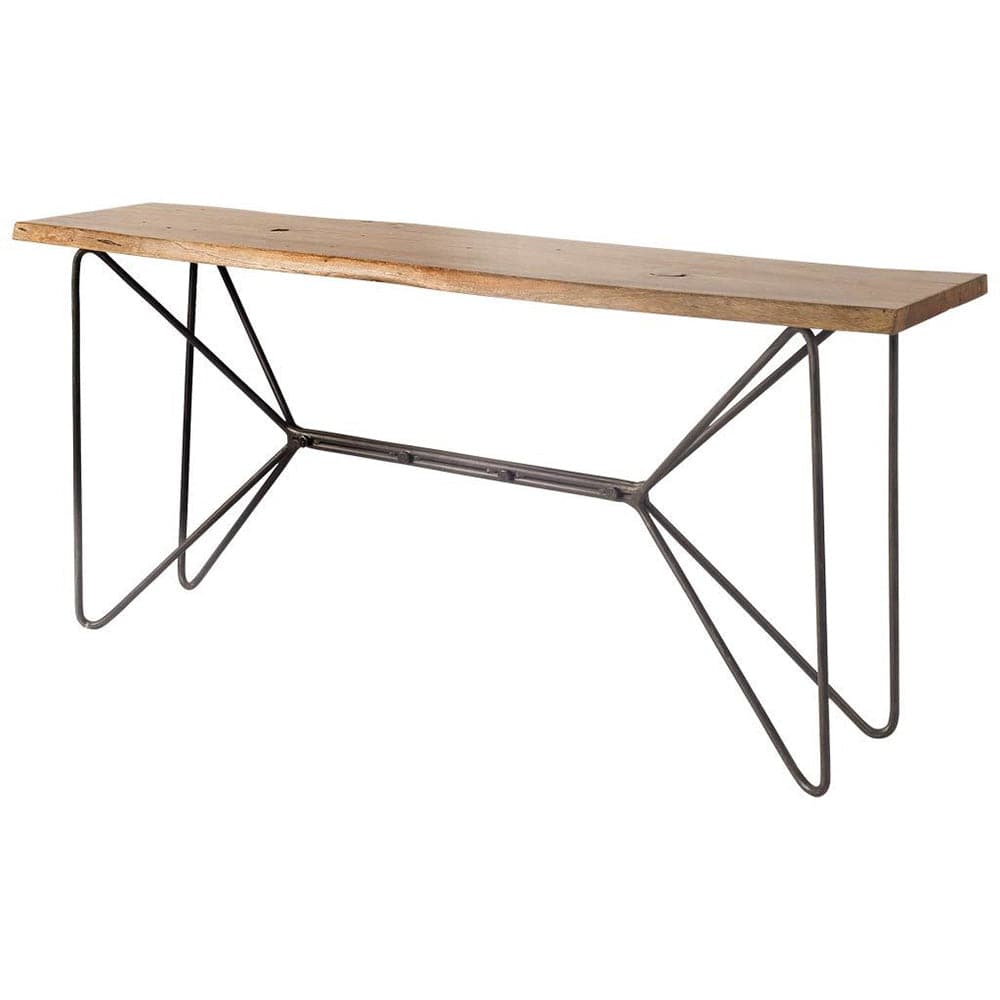 Mercana - Papillion I 66L x 16W Natural Solid Wood and Iron Console Table - 67115-AB_CLOSEOUT view 1