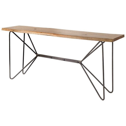 Mercana - Papillion I 66L x 16W Natural Solid Wood and Iron Console Table - 67115-AB_CLOSEOUT view 1