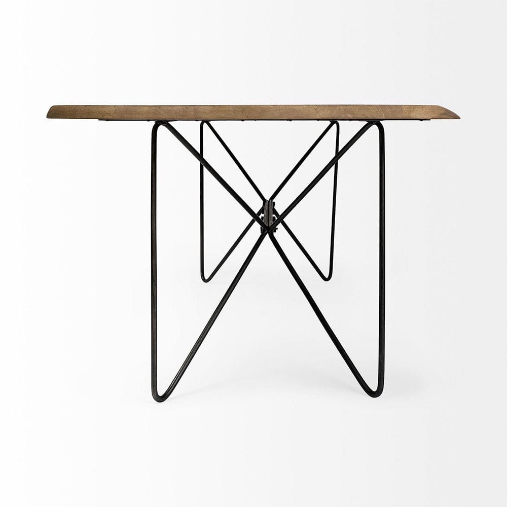 Mercana - Papillion II 80x40 Rectangular Blonde Live Edge Sold Wood Top Black Metal Base Dining Table - 68752-AB_CLOSEOUT view 4