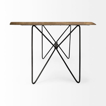 Mercana - Papillion II 80x40 Rectangular Blonde Live Edge Sold Wood Top Black Metal Base Dining Table - 68752-AB_CLOSEOUT view 4