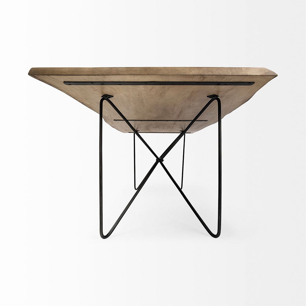 Mercana - Papillion II 80x40 Rectangular Blonde Live Edge Sold Wood Top Black Metal Base Dining Table - 68752-AB_CLOSEOUT view 5