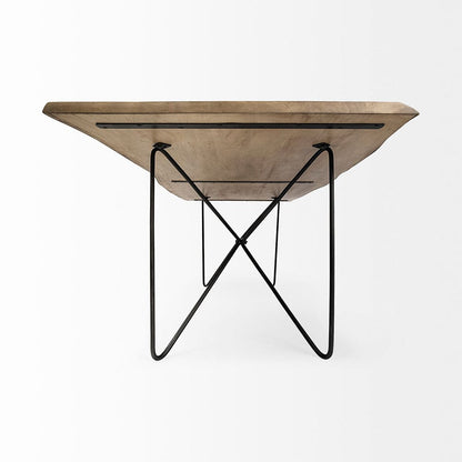 Mercana - Papillion II 80x40 Rectangular Blonde Live Edge Sold Wood Top Black Metal Base Dining Table - 68752-AB_CLOSEOUT view 5