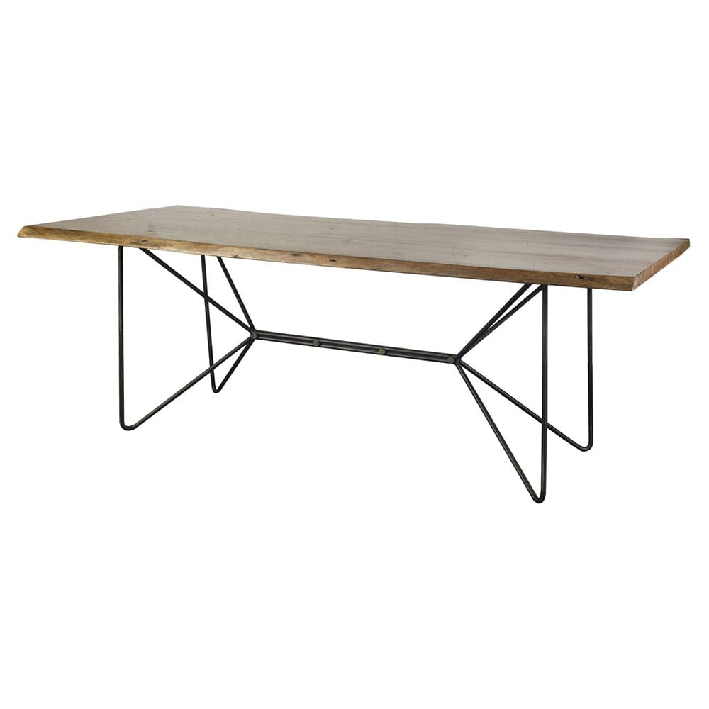 Mercana - Papillion II 84.0L x 38.0W x 30.0H Rectangular Natural Wood Top W/Black Iron Base Dining Table - 67623-AB_CLOSEOUT view 1