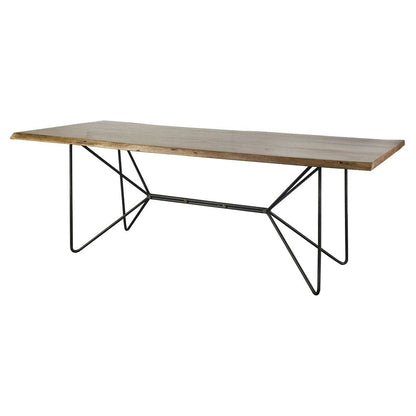 Mercana - Papillion II 84.0L x 38.0W x 30.0H Rectangular Natural Wood Top W/Black Iron Base Dining Table - 67623-AB_CLOSEOUT view 1