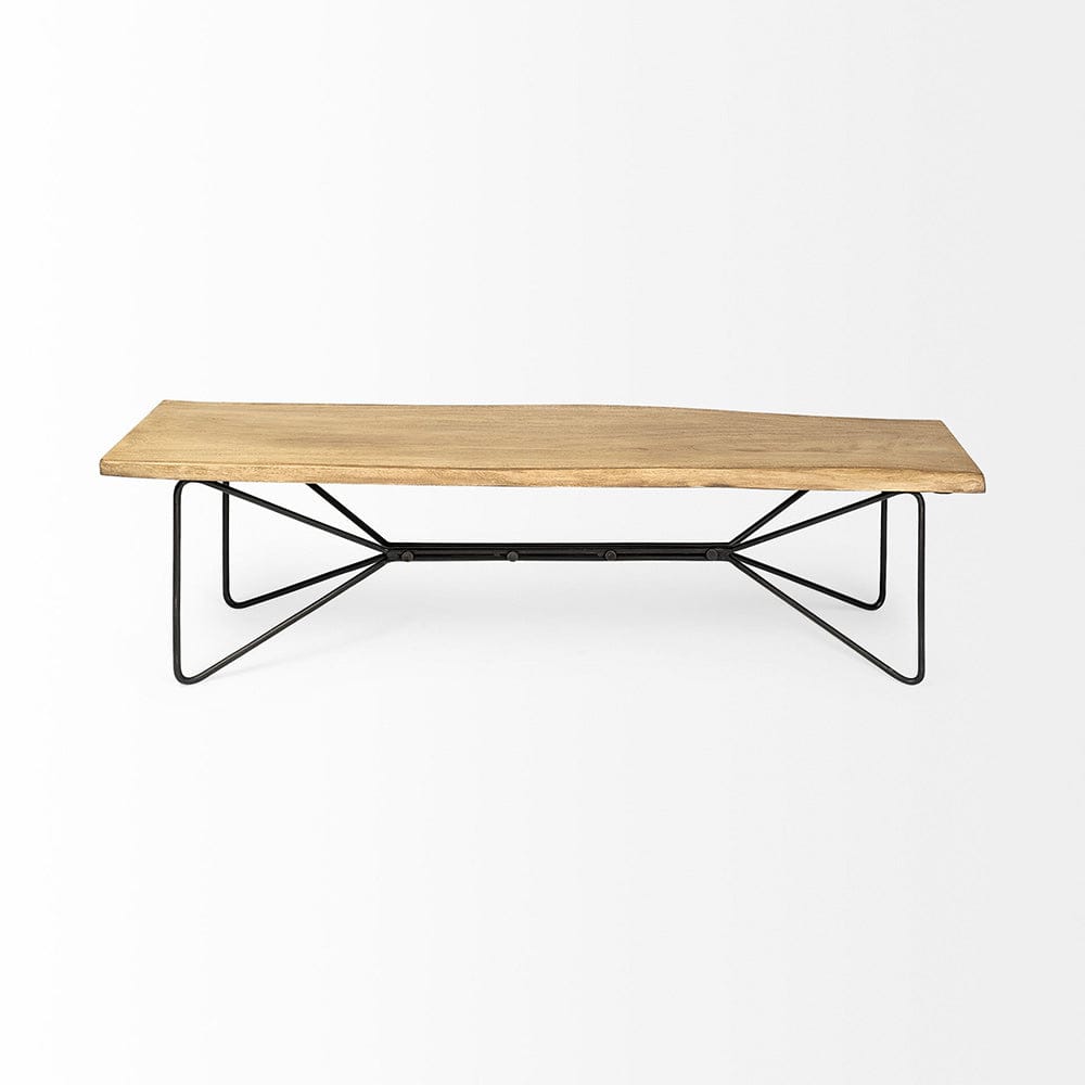 Mercana - Papillion III 66L x 16W Blonde Wood And Iron Dining Bench - 68754-AB_CLOSEOUT view 2