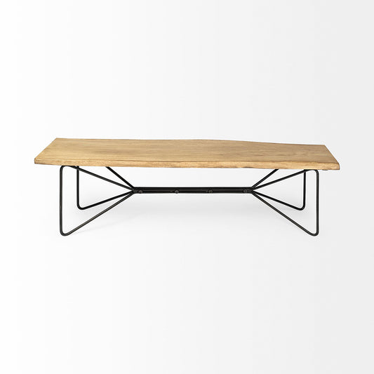 Mercana - Papillion III 66L x 16W Blonde Wood And Iron Dining Bench - 68754-AB_CLOSEOUT view 2