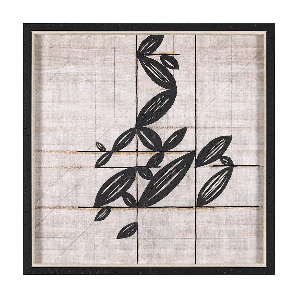 Mercana - Papyrus Foliage I by Mercana Studio a Hand Embellished Textured Framed Art Print - 15181 view 1