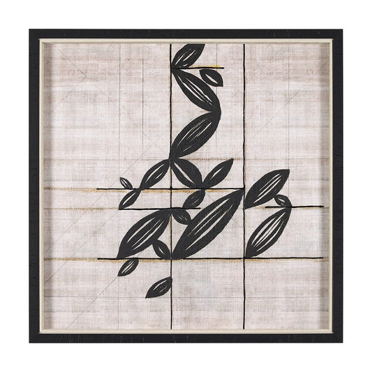 Mercana - Papyrus Foliage I by Mercana Studio a Hand Embellished Textured Framed Art Print - 15181 view 1