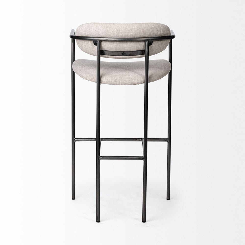 Mercana - Parker 30" Seat Height Beige Fabric Seat Gun Metal Grey Metal Bar Stool - 68563_CLOSEOUT view 3